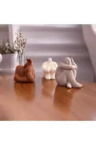 Soyut Düşünen Insan Biblo 3'lü Set, Ev Dekorasyonu, Masa Süslemesi Heykel Seti, Oda Dekorasyonu - Görsel 2