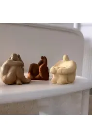 Soyut Düşünen Insan Biblo 3'lü Set, Ev Dekorasyonu, Masa Süslemesi Heykel Seti, Oda Dekorasyonu - Görsel 4