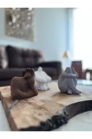 Soyut Düşünen Insan Biblo 3'lü Set, Ev Dekorasyonu, Masa Süslemesi Heykel Seti, Oda Dekorasyonu - Görsel 8