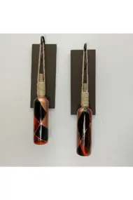 Led Işıklı Ceviz Renkli Vitray Cam Salon Bar bahçe Dekoru Şarap Şişesi Duvar Aplik 2'li Set - Görsel 7