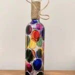 Renkli Vitray Cam Salon Bar Bahçe Dekoru Şarap Şişesi