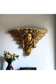 Altın Varak Melek Heykeli, Eskitme Boyama Ev Duvar Dekoru, El Sanatları, Ev, Ofis Dekorasyonu - Görsel 3