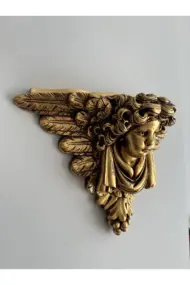 Altın Varak Melek Heykeli, Eskitme Boyama Ev Duvar Dekoru, El Sanatları, Ev, Ofis Dekorasyonu - Görsel 6