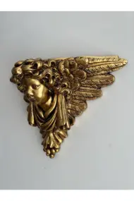 Altın Varak Melek Heykeli, Eskitme Boyama Ev Duvar Dekoru, El Sanatları, Ev, Ofis Dekorasyonu - Görsel 7