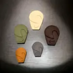 Soyut Tasarım El Yapımı Duvar Dekoru Taş Maske 5'li Set, Dekoratif Maske, 3d Duvar Sanatı