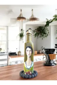 500 ML El Yapımı Kadın Portreli Cam Yağdanlık | Sosluk, Sirkelik, Mutfak & Sofra Aksesuarı, Yeşil - Görsel 8
