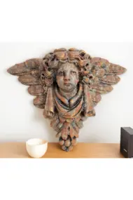 Kahverengi Melek Heykeli, Eskitme Boyama Ev Dekoru, Hediye, El Sanatları, Ev, Ofis Dekorasyonu - Görsel 2