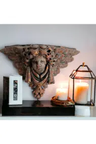 Kahverengi Melek Heykeli, Eskitme Boyama Ev Dekoru, Hediye, El Sanatları, Ev, Ofis Dekorasyonu - Görsel 5