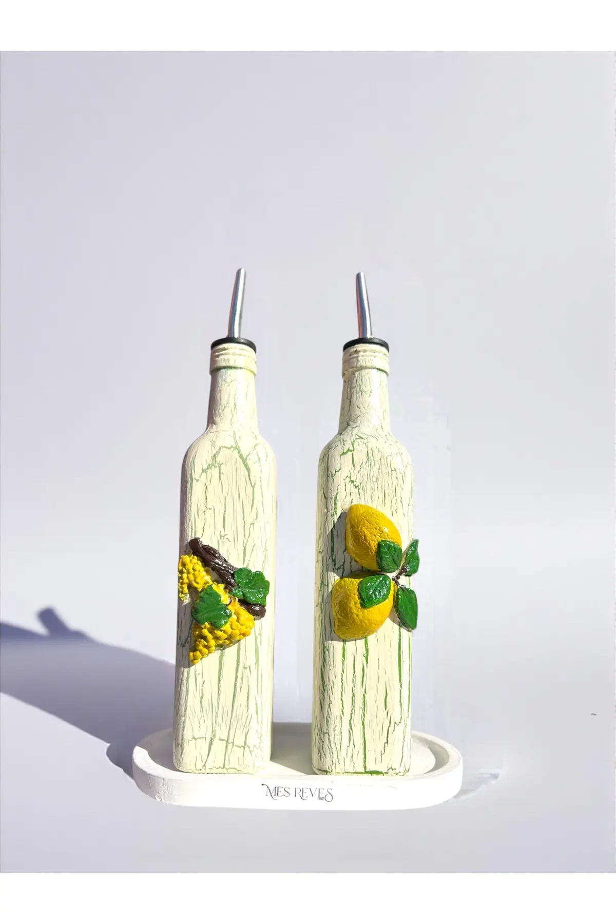 9831659yslaoe-img-1_org_zoom 500 ml El Yapımı Limon ve Üzüm Desenli 2’li Cam Yağdanlık Sosluk Seti – Dekoratif Tasarım Mutfak - Görsel 1