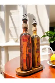 Eşsiz Afrika Kadın Figürlü Yağdanlık Seti 2 Li Set Ile Mutfağınıza Estetik Bir Dokunuş - Görsel 3