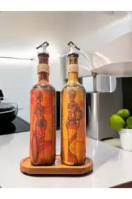 Eşsiz Afrika Kadın Figürlü Yağdanlık Seti 2 Li Set Ile Mutfağınıza Estetik Bir Dokunuş - Görsel 5