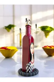 500 ML El Yapımı Kadın Portreli Cam Yağdanlık | Sosluk, Sirkelik, Mutfak & Sofra Aksesuarı, Yeşil - Görsel 2