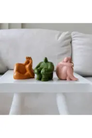 Soyut Düşünen Insan Biblo 3'lü Set, Ev Dekorasyon, Masa Süslemesi Heykel Seti Biblo, Oda Dekorasyonu