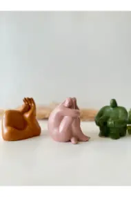 Soyut Düşünen Insan Biblo 3'lü Set, Ev Dekorasyon, Masa Süslemesi Heykel Seti Biblo, Oda Dekorasyonu - Görsel 6