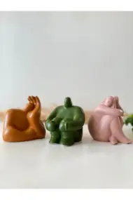 Soyut Düşünen Insan Biblo 3'lü Set, Ev Dekorasyon, Masa Süslemesi Heykel Seti Biblo, Oda Dekorasyonu - Görsel 7