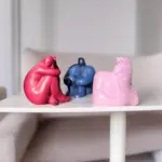 Soyut Düşünen Insan 3'lü Set, Ev Dekorasyonu, Masa Süslemesi Heykel Seti Biblo, Oda Dekorasyonu