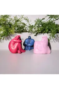 Soyut Düşünen Insan 3'lü Set, Ev Dekorasyonu, Masa Süslemesi Heykel Seti Biblo, Oda Dekorasyonu - Görsel 3