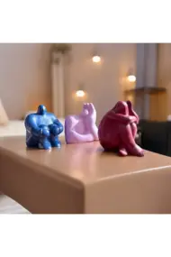 Soyut Düşünen Insan 3'lü Set, Ev Dekorasyonu, Masa Süslemesi Heykel Seti Biblo, Oda Dekorasyonu - Görsel 4