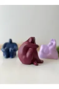 Soyut Düşünen Insan 3'lü Set, Ev Dekorasyonu, Masa Süslemesi Heykel Seti Biblo, Oda Dekorasyonu - Görsel 7