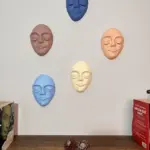 El Yapımı Özel Tasarım Duvar Maskları 5'li Set