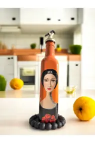 500 ML El Yapımı Kadın Portreli Cam Yağdanlık | Sosluk, Sirkelik, Mutfak & Sofra Aksesuarı, Yeşil