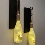 Kopya - Tıpa Peri Led Işıklı Siyah Ahşap Cam Şampanya Şişesi Duvar Aplik 2'li Set