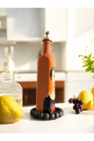 500 ML El Yapımı Kadın Portreli Cam Yağdanlık | Sosluk, Sirkelik, Mutfak & Sofra Aksesuarı, Yeşil - Görsel 2