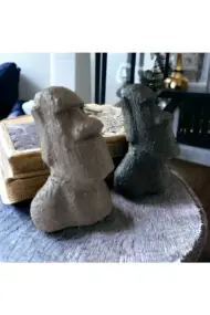 El Yapımı Beton Moai Paskalya Adası Dekoratif Heykel Hediyelik Biblo Ev Tasarım Dekoru 2 Li Set - Görsel 8