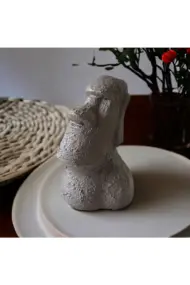 El Yapımı Beton Moai Paskalya Adası Dekoratif Heykel Hediyelik Biblo Ev Tasarım Dekoru - Görsel 5