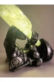 Gümüş Renkli Şövalye Figürlü Şarap Şişesi Tutucu Obje Ve Aydınlatma Şişesi Masa Üzeri Aplik - Görsel 7