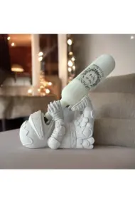 Şövalye Figürlü Şarap Şişesi Tutucu Obje Ve Aydınlatma Şişesi Masa Üzeri Aplik - Görsel 4