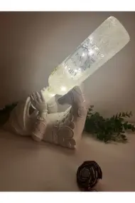 Şövalye Figürlü Şarap Şişesi Tutucu Obje Ve Aydınlatma Şişesi Masa Üzeri Aplik - Görsel 7