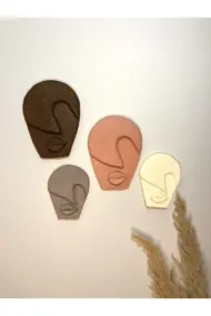 El Yapımı Özel Pigment Boya Uygulamalı Duvar Dekoru Maskeler