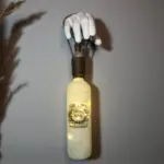 El Yapımı Heykel El Dekorlu Led Işıklı Buzlu Cam Şarap Şişesi Aplik