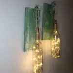 Led Işıklı Fıstık Yeşil Renkli Duvar Aplik 2'li Set