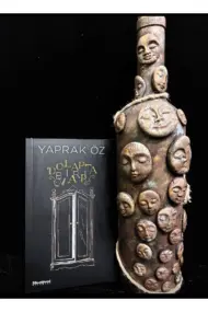 El Yapımı Kil Insan Yüzleri Ile Dekoratif Kahverengi Pas Efekti Şarap Şişesi, Ev /ofis Dekoru - Görsel 7