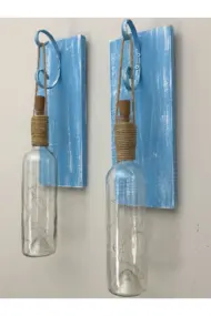 Mavi Tıpa Peri Led Işıklı Şarap Şişesi Duvar Aplik 2li Set, Ev Dekor, Bahçe Dekor,bar Dekor - Görsel 7