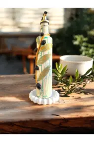 500 ML Kil Kabartma Uygulama Akdeniz ve Ege Dokunuşu El Yapımı Zeytinyağı & Üzüm Sirke Şişeleri, Ya - Görsel 6