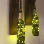 Led Işıklı Ceviz Renkli Duvar Aplik 2'li Set