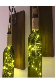 Led Işıklı Ceviz Renkli Duvar Aplik 2'li Set - Görsel 4