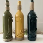 El Yapımı Dekoratif Şişeler 3 'lü Set