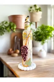 500 ML Kil Kabartma Uygulama Akdeniz -Ege Dokunuşu El Yapımı Zeytinyağı & Üzüm Sirke Şişe, Yağdanlık - Görsel 4