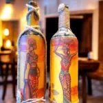 El Yapımı Dekoratif Şişeler 2'li Set