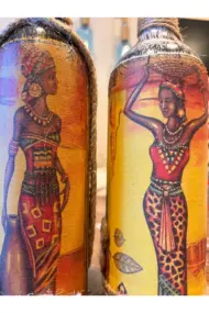 El Yapımı Dekoratif Şişeler 2'li Set - Görsel 5