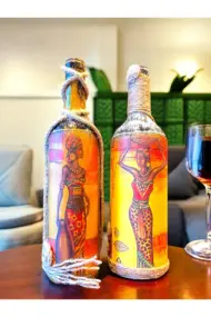 El Yapımı Dekoratif Şişeler 2'li Set - Görsel 7