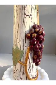 El yapımı Kil Kabartma Uygulama Ege Dokunuşu El Yapımı Zeytin & Üzüm Şişeleri, Yağdanlık, Sosluk - Görsel 7