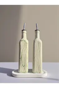 500 ml El Yapımı Limon ve Üzüm Desenli 2’li Cam Yağdanlık Sosluk Seti – Dekoratif Tasarım Mutfak - Görsel 8