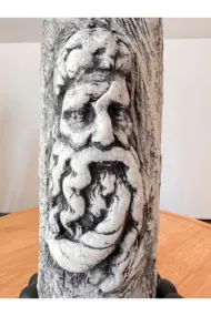 El Yapımı Antik Yüz Figürlü Yağdanlık, Sosluk, Sirkelik Cam Şişe Üzeri Taş Doku, Sunum Standlı - Görsel 6