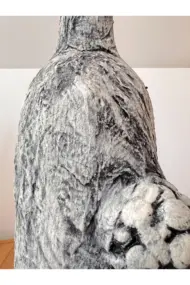 El Yapımı Antik Yüz Figürlü Yağdanlık, Sosluk, Sirkelik Cam Şişe Üzeri Taş Doku, Sunum Standlı - Görsel 8