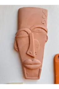 Etnik ve Soyut Tarz Minyatür 4 lü Duvar Dekor Seti, Doğal Taş Doku & Pastel Renkler - Görsel 6